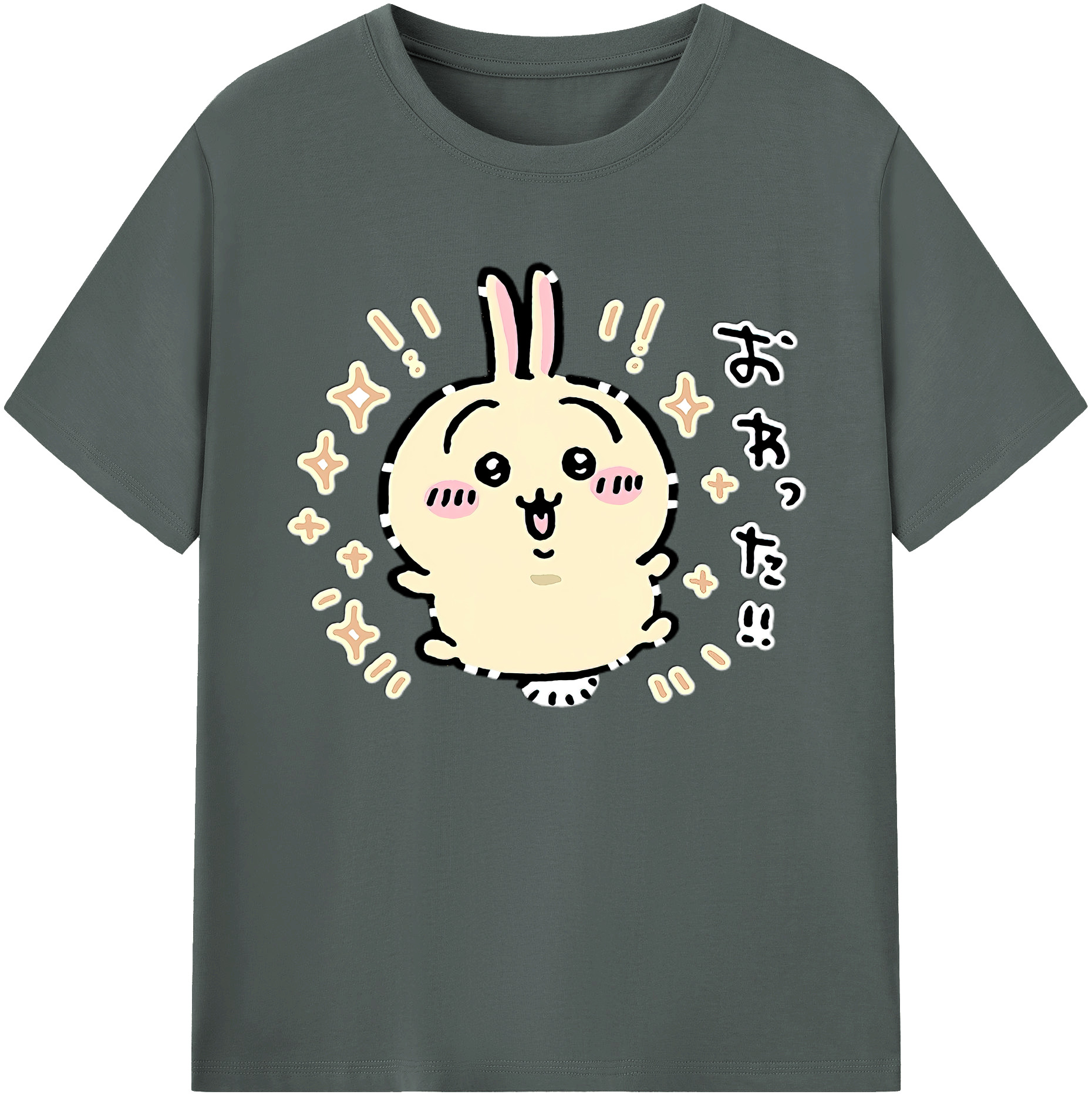 （画像用） ちいかわ うさぎ Chii-kawa usagi 綿100％ メンズ半袖Tシャツ｜肌触りやわらか＆通気性